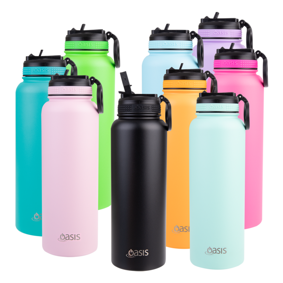 Oasis Sports Bottle W/ Sipper Straw Lid 1.1L