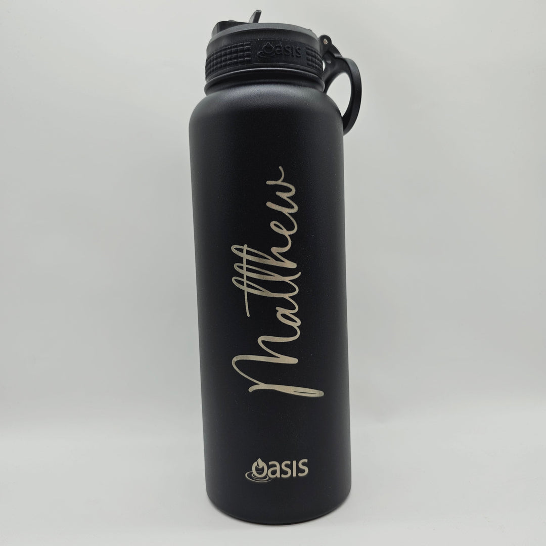 Oasis Sports Bottle W/ Sipper Straw Lid 1.1L Black