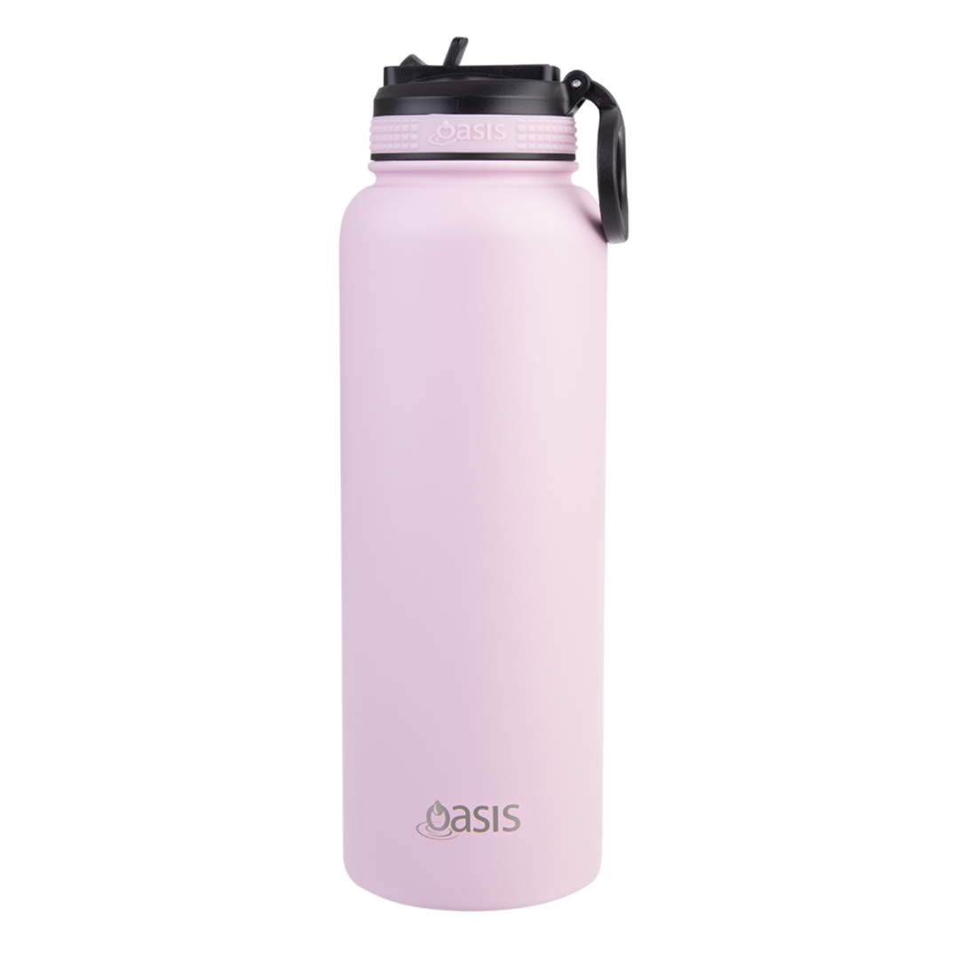 Oasis Sports Bottle W/ Sipper Straw Lid 1.1L Carnation Pink