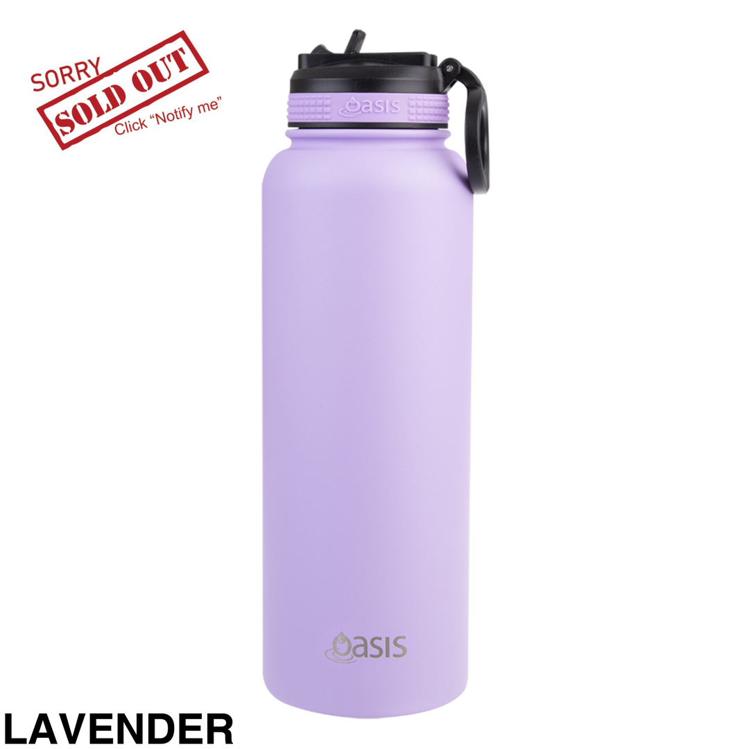 Oasis Sports Bottle W/ Sipper Straw Lid 1.1L Lavender