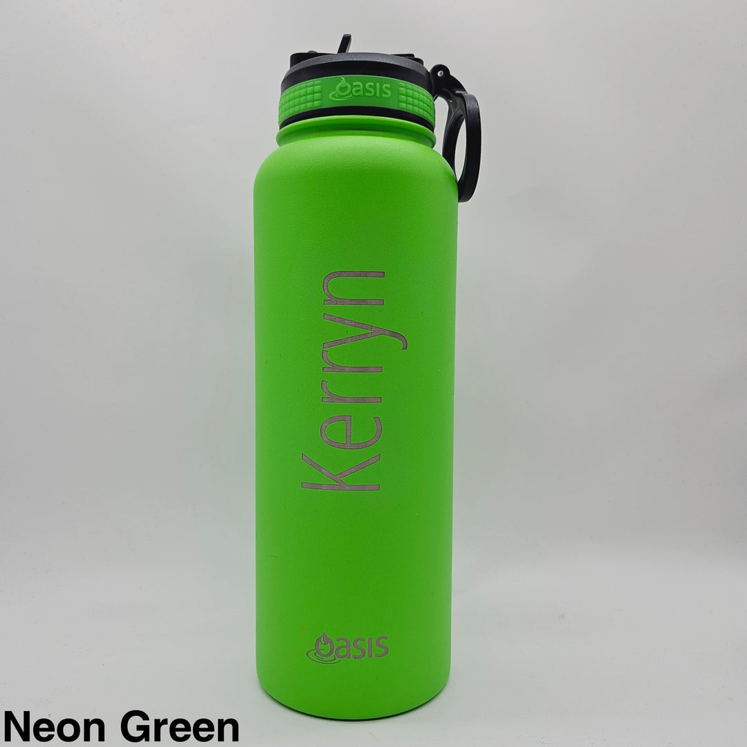 Oasis Sports Bottle W/ Sipper Straw Lid 1.1L Neon Green