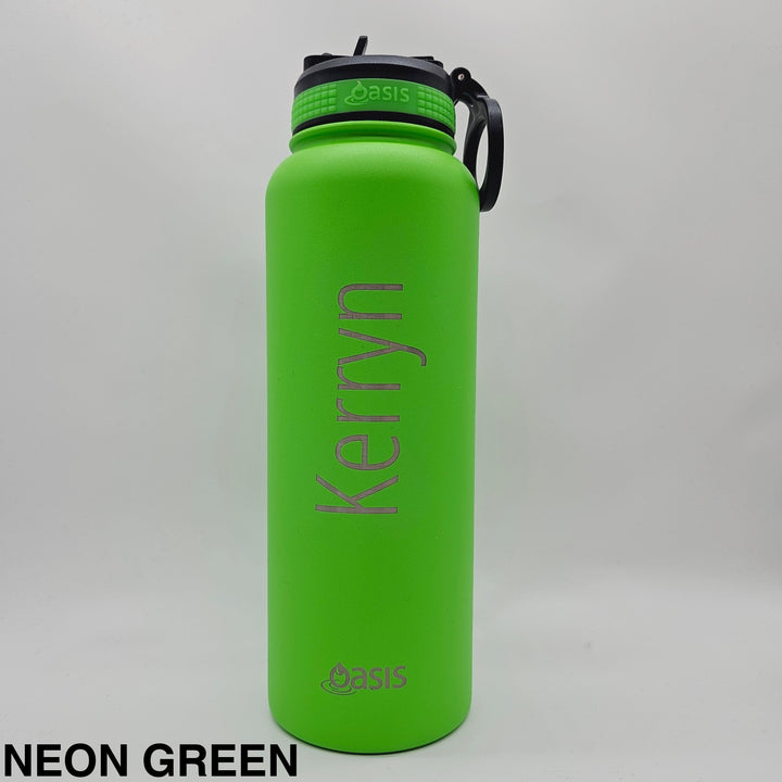 Oasis Sports Bottle W/ Sipper Straw Lid 1.1L Neon Green