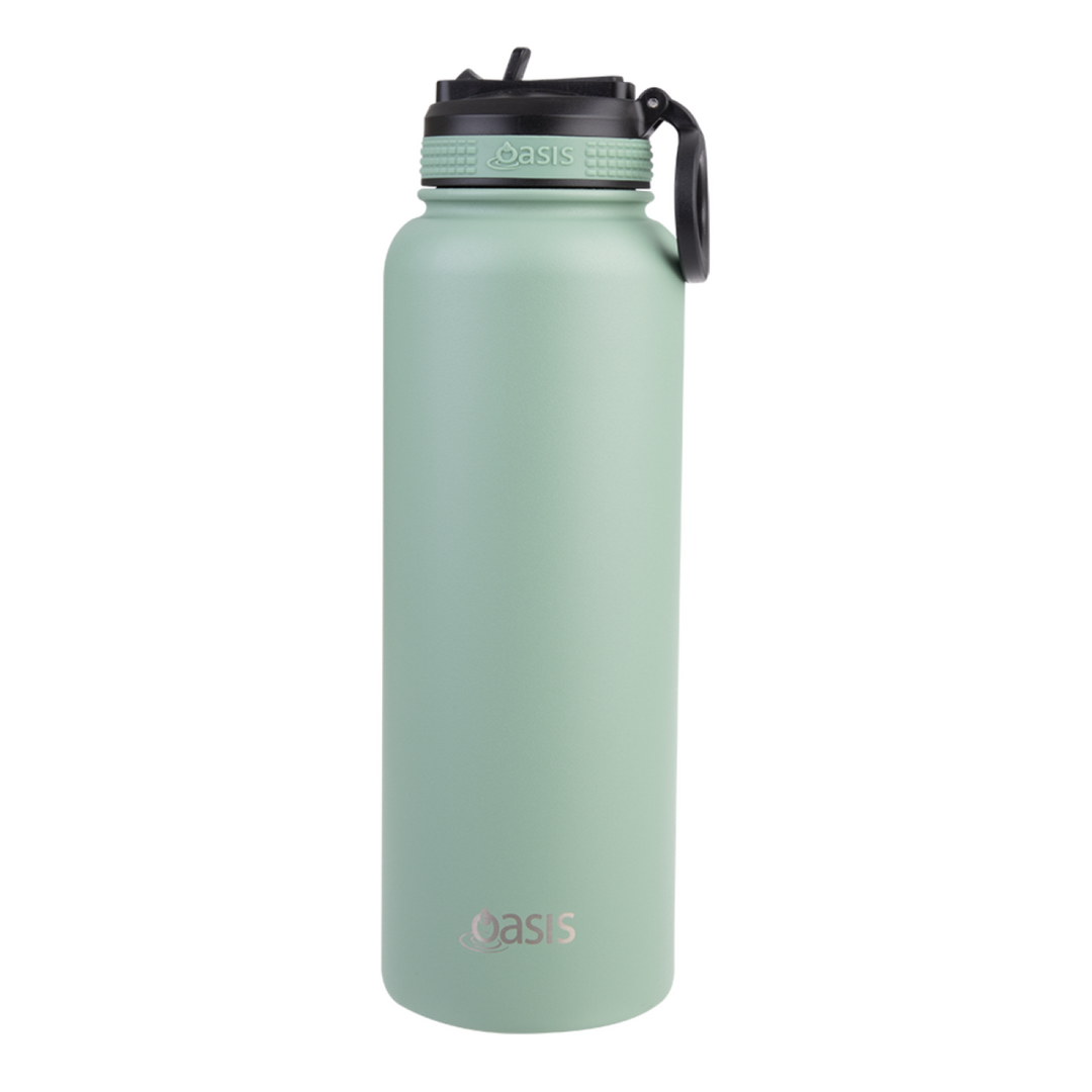 Oasis Sports Bottle W/ Sipper Straw Lid 1.1L Sage Green