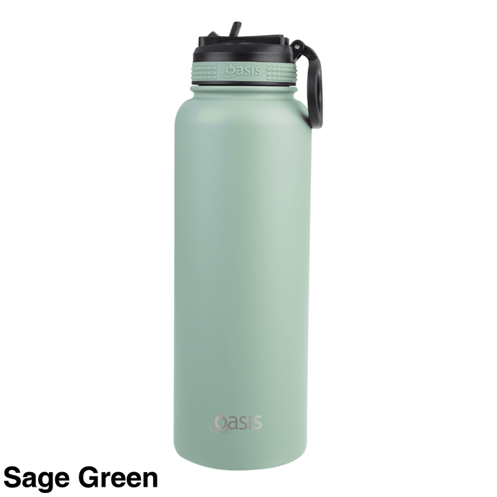 Oasis Sports Bottle W/ Sipper Straw Lid 1.1L Sage Green