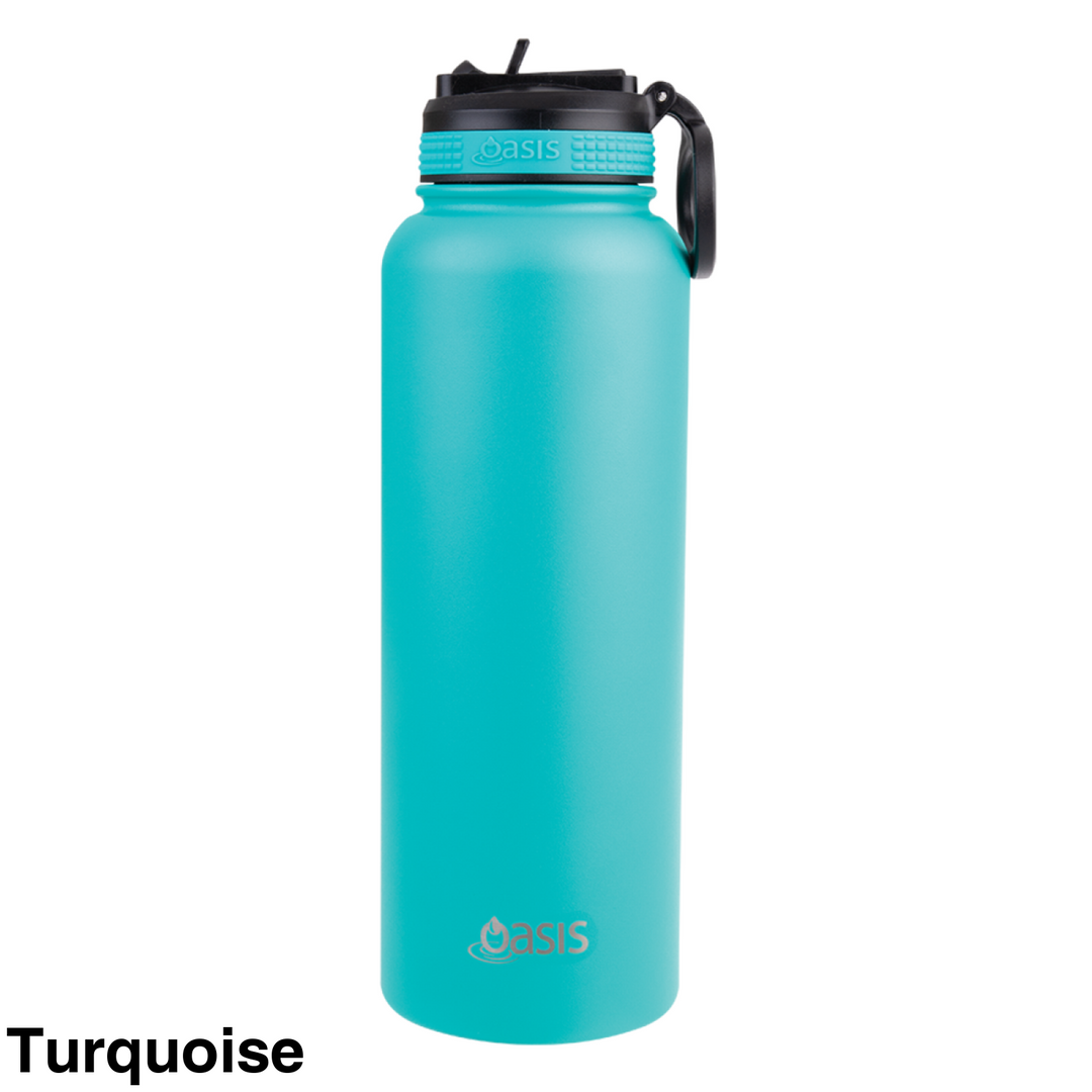 Oasis Sports Bottle W/ Sipper Straw Lid 1.1L Turquoise