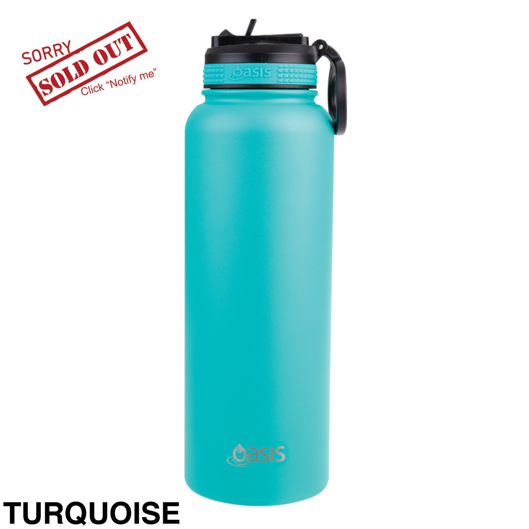 Oasis Sports Bottle W/ Sipper Straw Lid 1.1L Turquoise