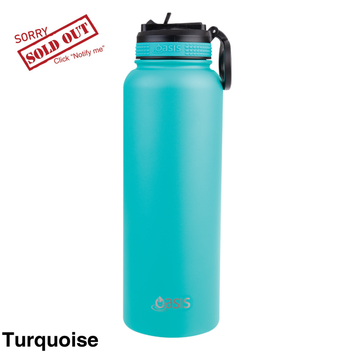 Oasis Sports Bottle W/ Sipper Straw Lid 1.1L Turquoise