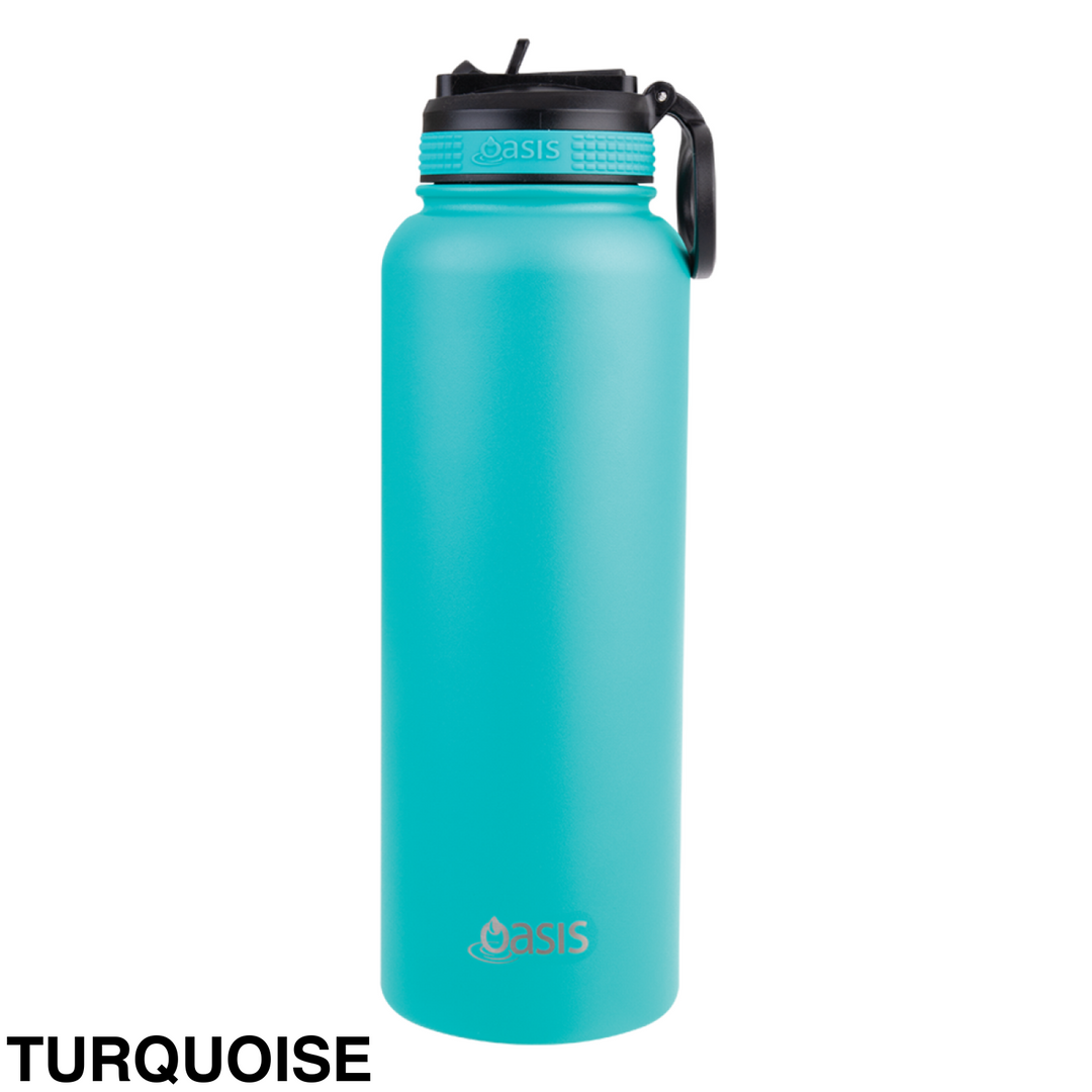 Oasis Sports Bottle W/ Sipper Straw Lid 1.1L Turquoise