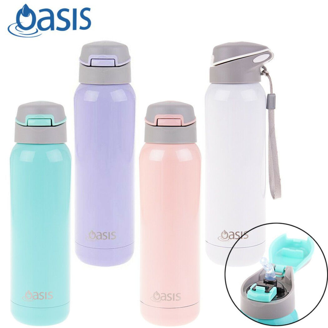 Oasis Stainless Steel Insulated Bottle With In-Built Straw 500Ml