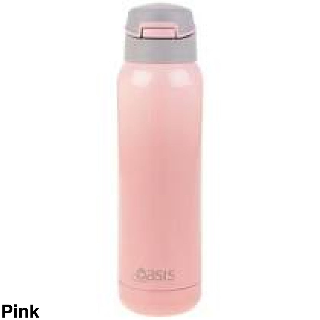 Oasis Stainless Steel Insulated Bottle With In-Built Straw 500Ml Pink