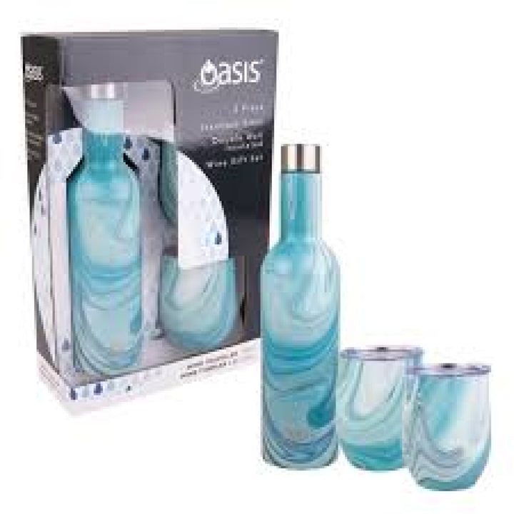 Oasis Stainless Steel Insulated Wine Traveller Gift Set Whitehaven