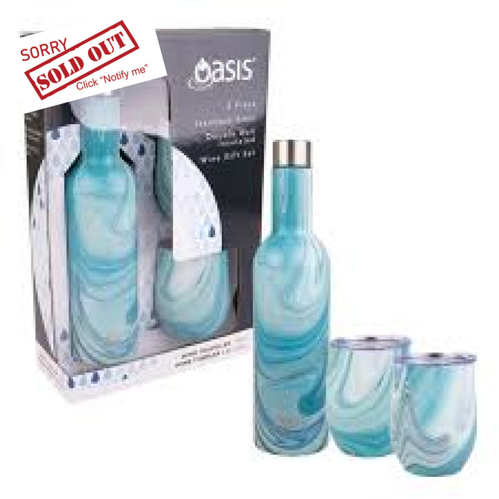 Oasis Stainless Steel Insulated Wine Traveller Gift Set Whitehaven