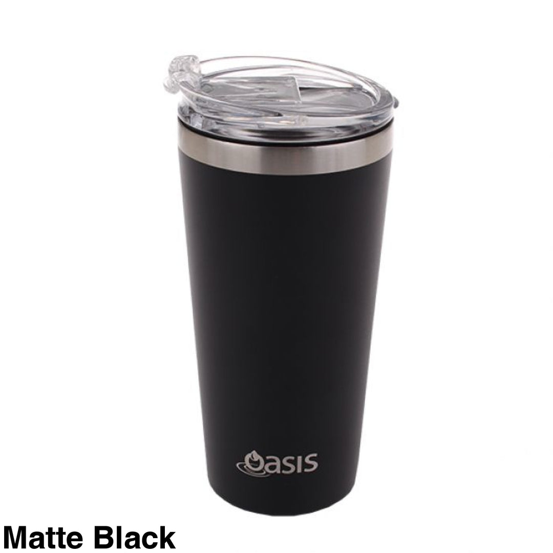 Oasis Stainless Steel Travel Mug 480Ml Matte Black