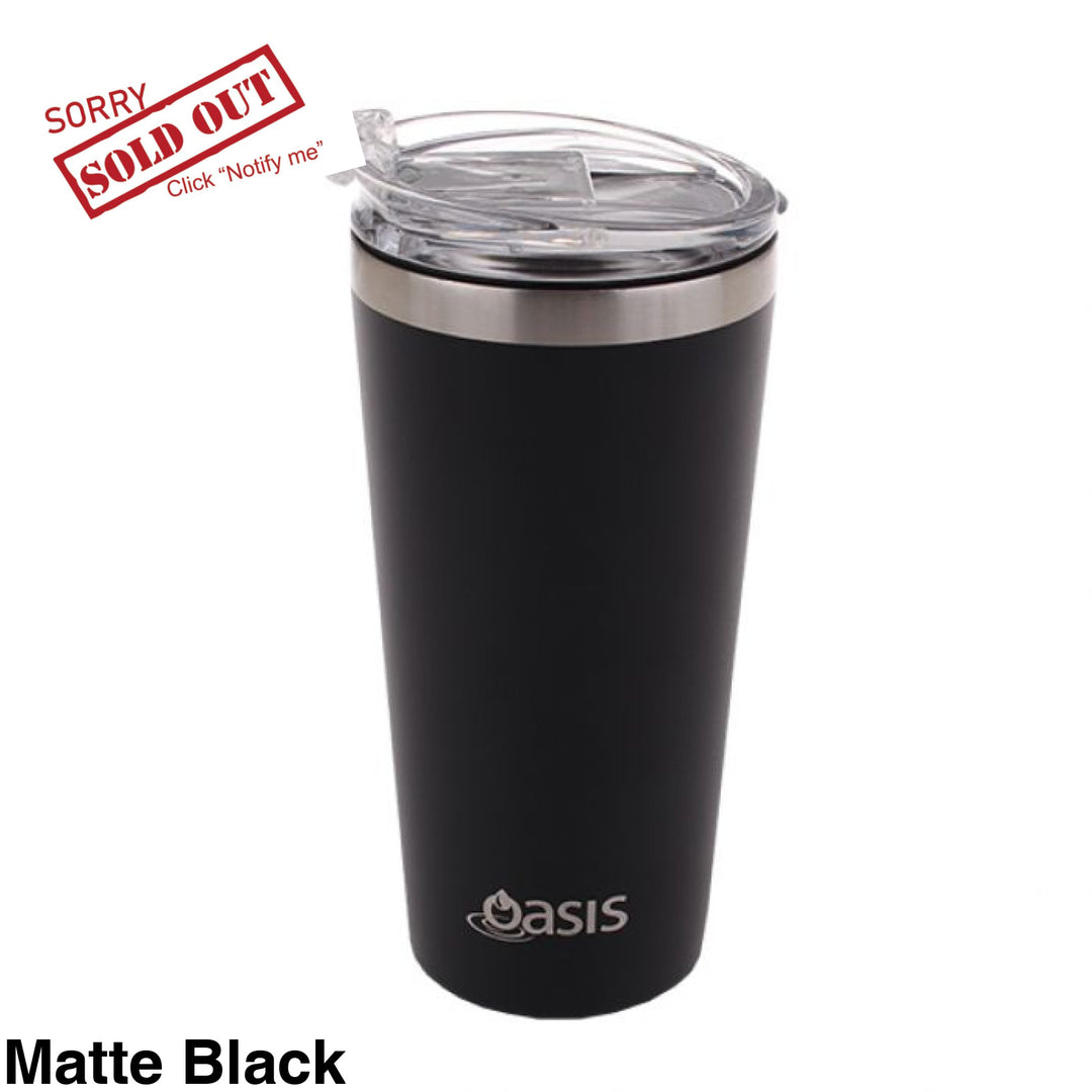 Oasis Stainless Steel Travel Mug 480Ml Matte Black