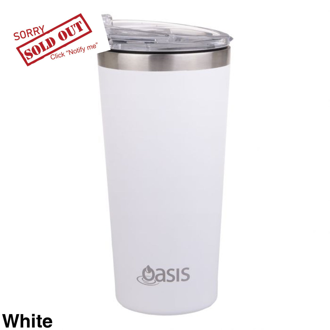 Oasis Stainless Steel Travel Mug 480Ml White