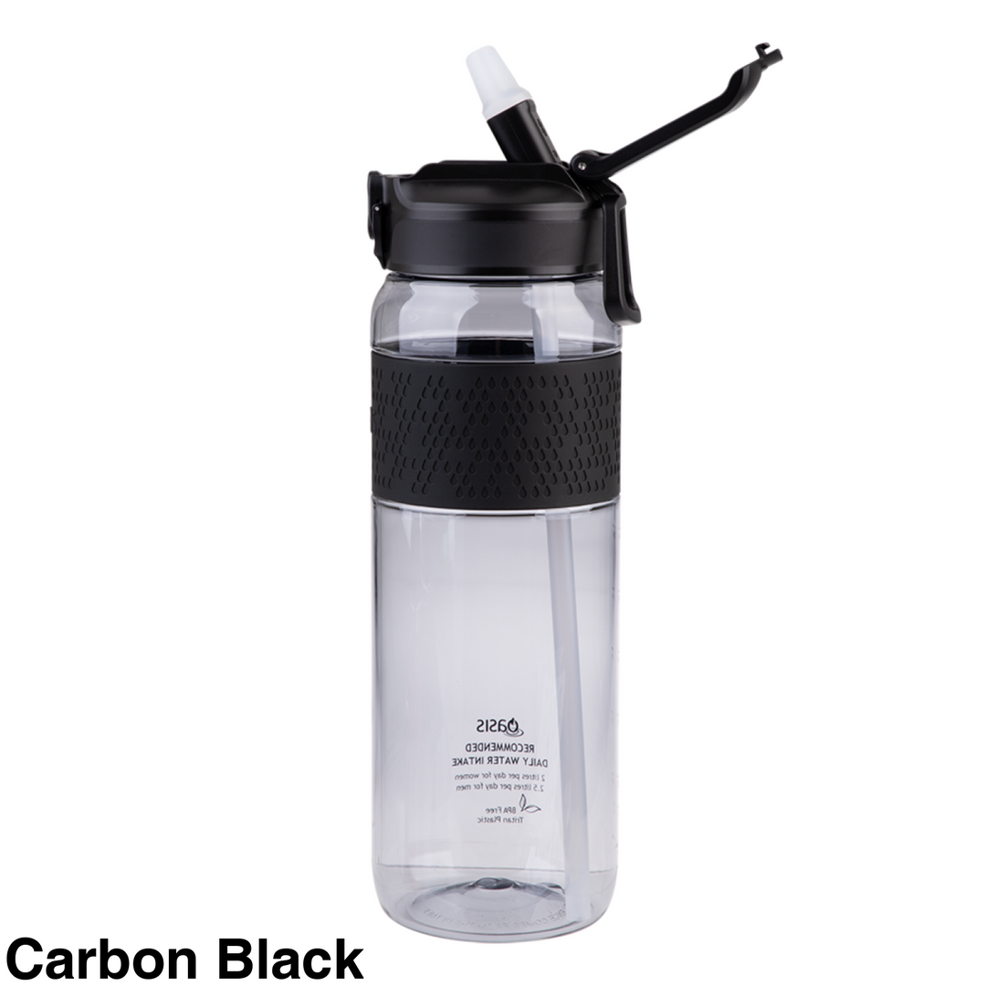 Oasis Tritan Sport Bottle W/ Sipper 1L Carbon Black