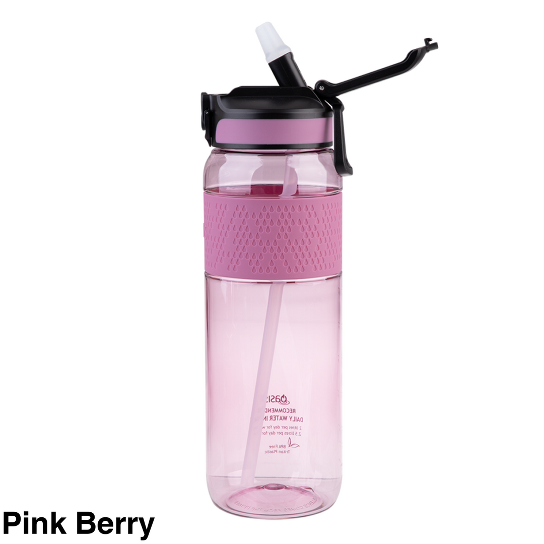 Oasis Tritan Sport Bottle W/ Sipper 1L Pink Berry