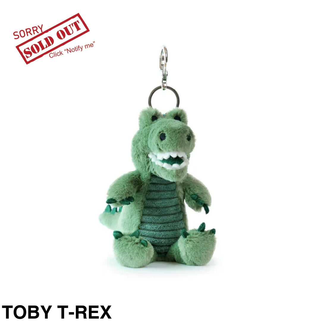 OB Designs Assorted Bag Charm/ Keyring Toby T-Rex
