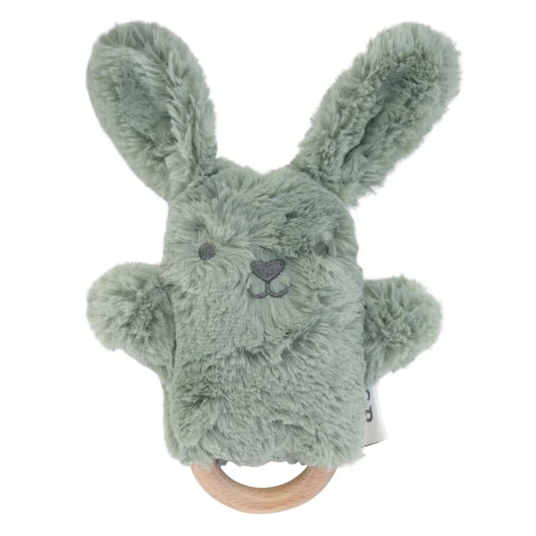 Ob Designs Assorted Soft Rattle Toy Beau Sage Bunny