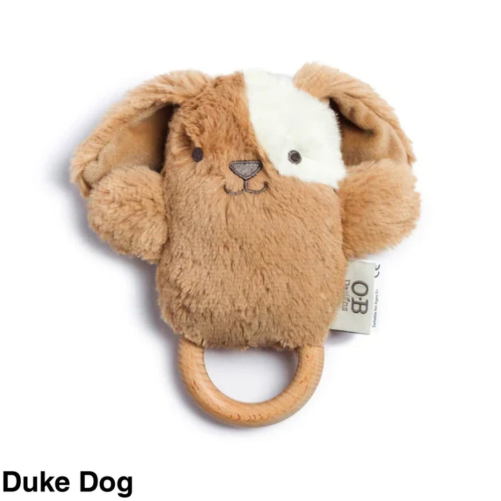 Ob Designs Assorted Soft Rattle Toy Duke Dog