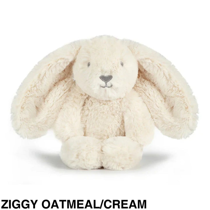 OB Designs Bunny Soft Toy Little 25cm Ziggy Oatmeal/Cream