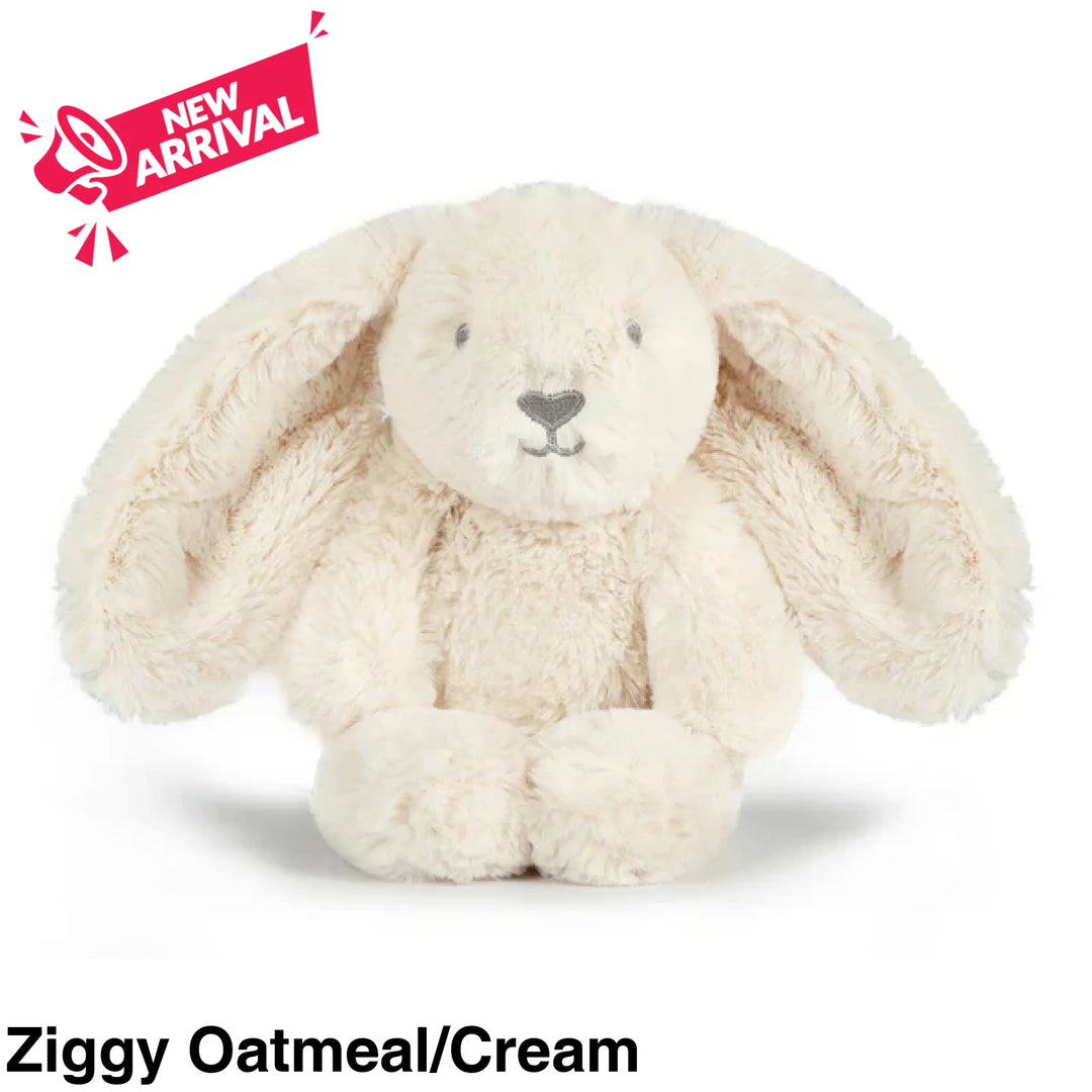 OB Designs Bunny Soft Toy Little 25cm Ziggy Oatmeal/Cream