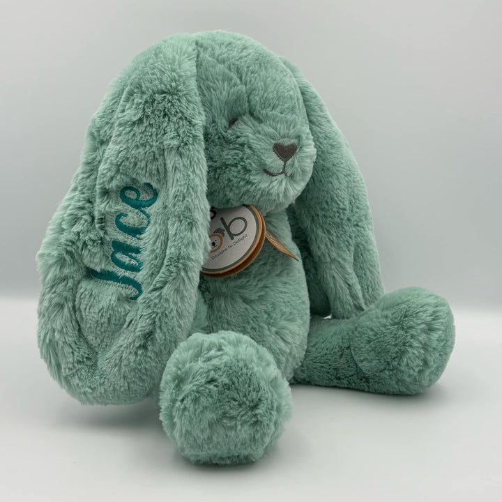 OB Designs Bunny Soft Toy Medium 34cm Banjo Blue (teal)