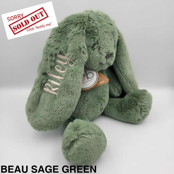 OB Designs Bunny Soft Toy Medium 34cm Beau Sage Green