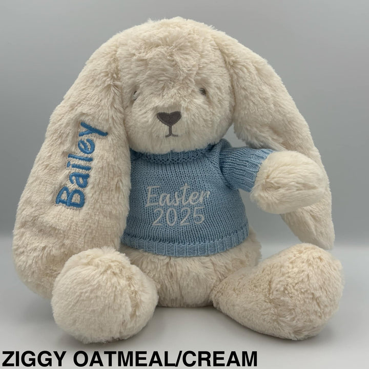 OB Designs Bunny Soft Toy Medium 34cm Ziggy Oatmeal/Cream
