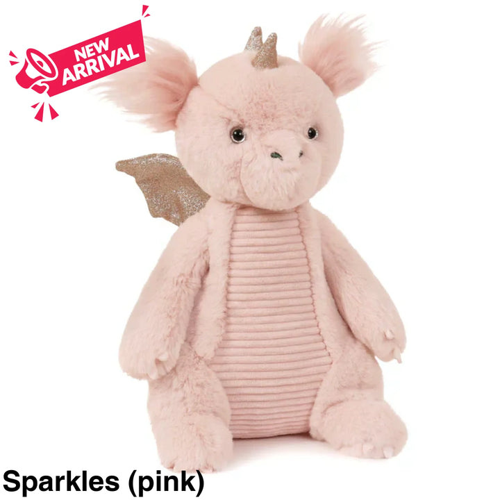 OB Designs Dragon Soft Toy 30cm Sparkles (pink)