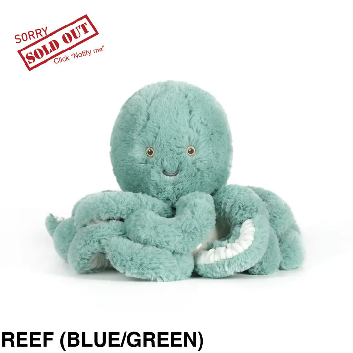 OB Designs Octopus Little Soft Toy 22cm Reef (blue/green)