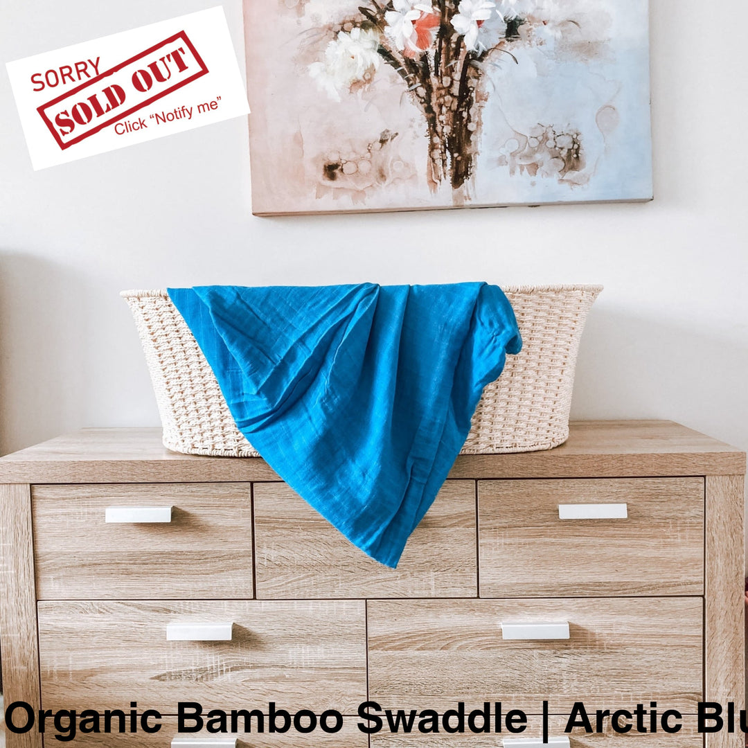 Organic Muslin Swaddle - Assorted Bamboo | Arctic Blue Wraps