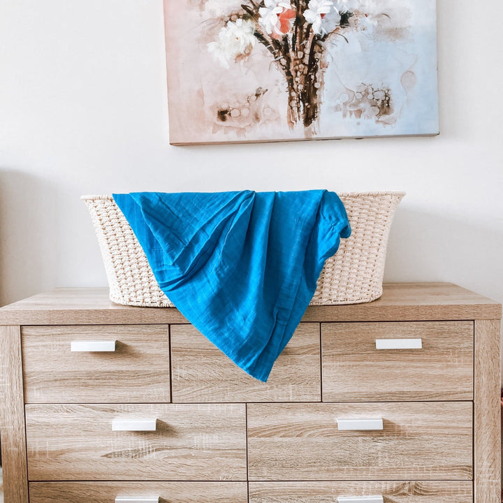 Organic Muslin Swaddle - Assorted Bamboo | Arctic Blue Wraps