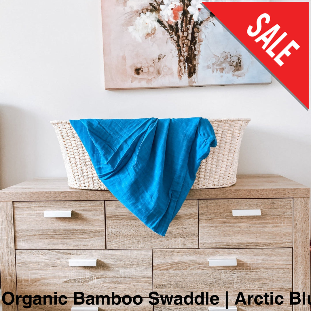 Organic Muslin Swaddle - Assorted Bamboo | Arctic Blue Wraps