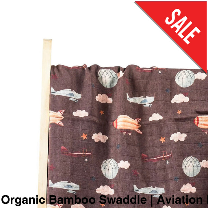 Organic Muslin Swaddle - Assorted Bamboo | Aviation Dark Wraps