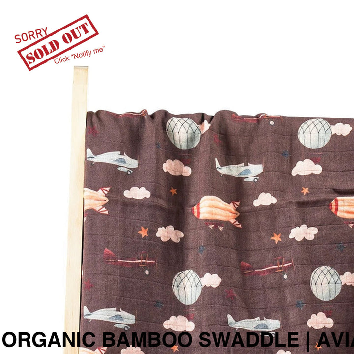 Organic Muslin Swaddle - Assorted Bamboo | Aviation Dark Wraps