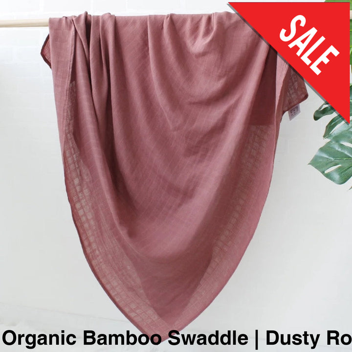 Organic Muslin Swaddle - Assorted Bamboo | Dusty Rose Wraps