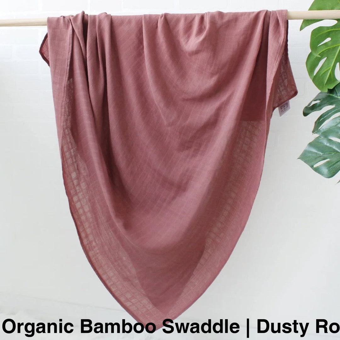 Organic Muslin Swaddle - Assorted Bamboo | Dusty Rose Wraps