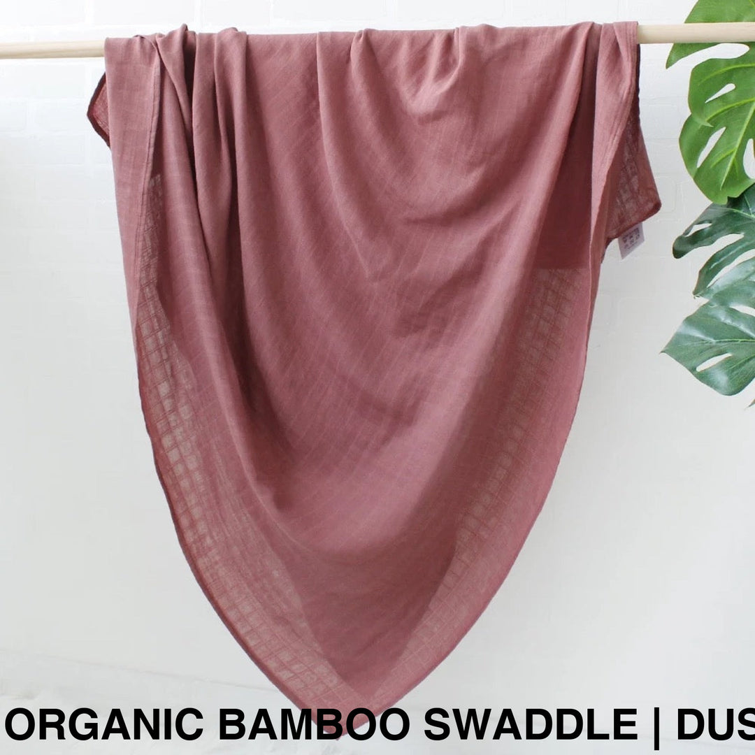 Organic Muslin Swaddle - Assorted Bamboo | Dusty Rose Wraps