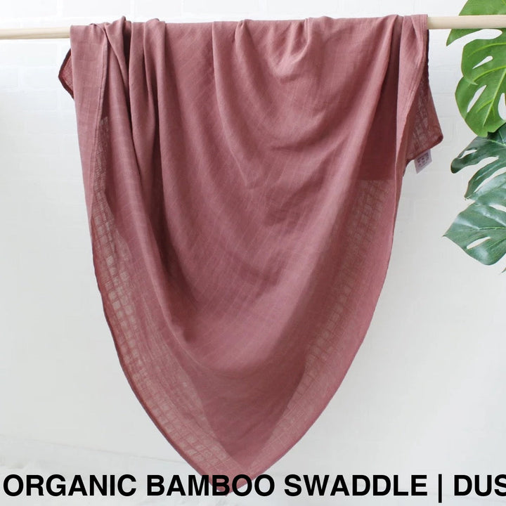 Organic Muslin Swaddle - Assorted Bamboo | Dusty Rose Wraps