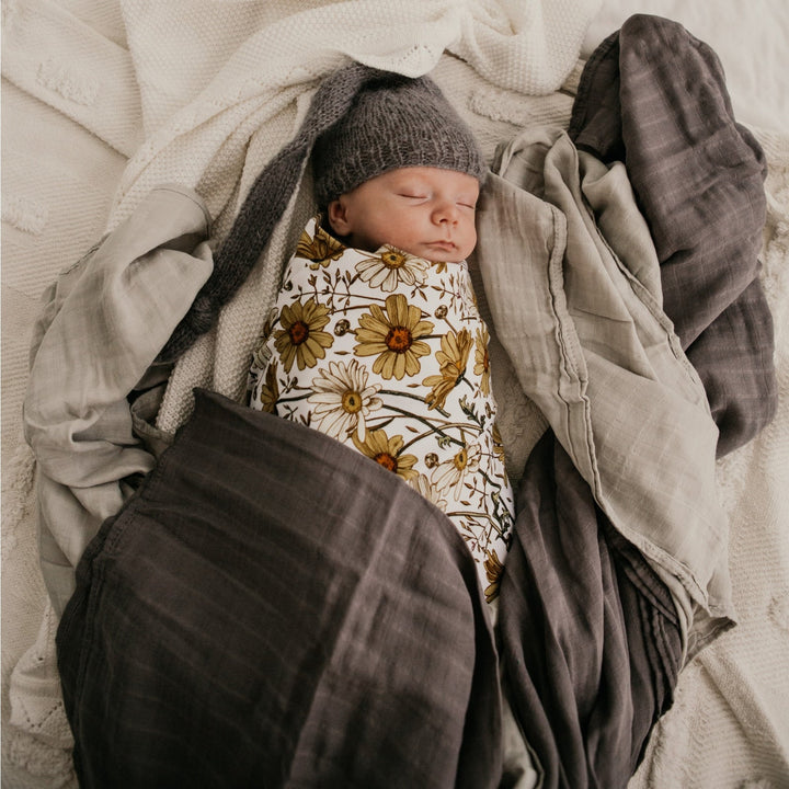 Organic Muslin Swaddle - Assorted Bamboo | Grey Wraps