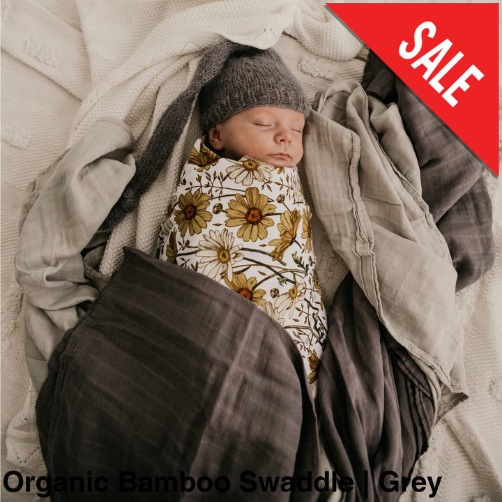 Organic Muslin Swaddle - Assorted Bamboo | Grey Wraps