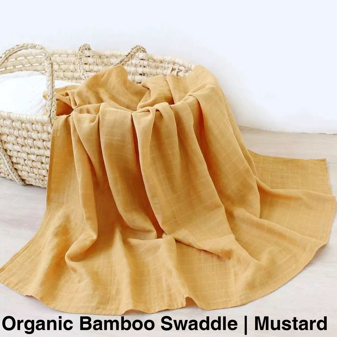 Organic Muslin Swaddle - Assorted Bamboo | Mustard Wraps