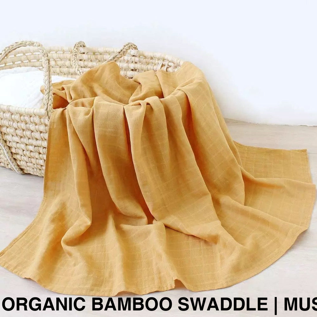 Organic Muslin Swaddle - Assorted Bamboo | Mustard Wraps