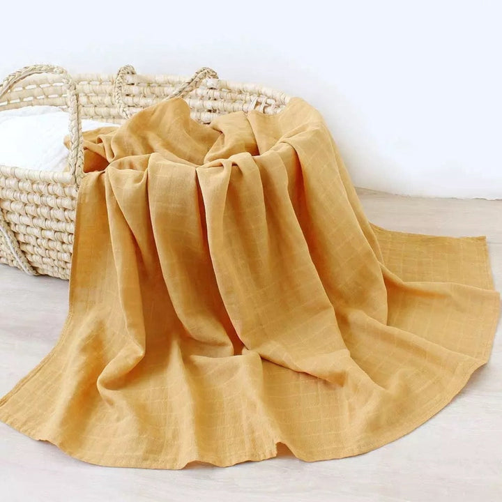 Organic Muslin Swaddle - Assorted Bamboo | Mustard Wraps