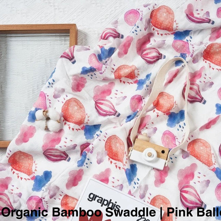 Organic Muslin Swaddle - Assorted Bamboo | Pink Balloons Wraps