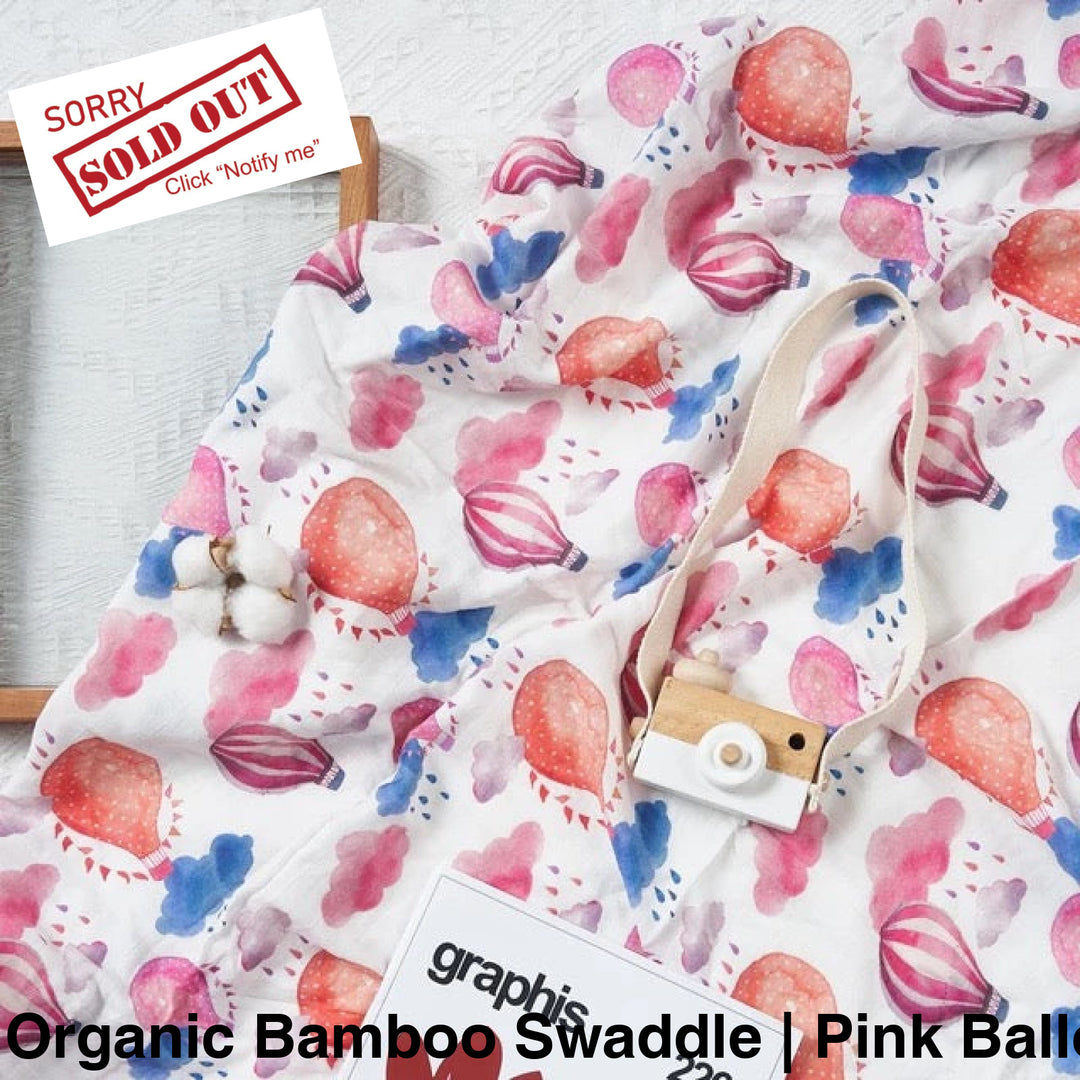 Organic Muslin Swaddle - Assorted Bamboo | Pink Balloons Wraps