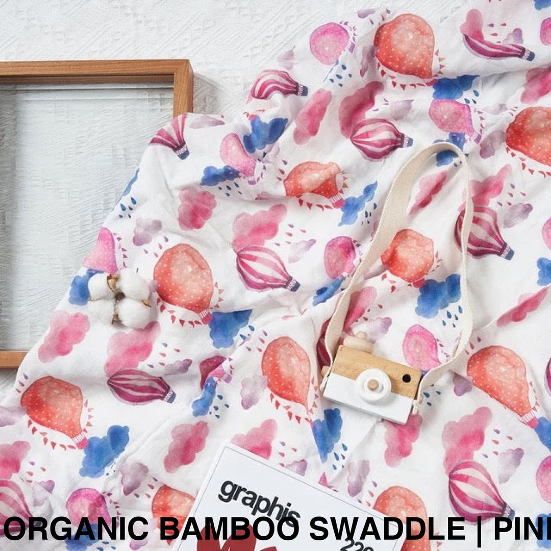 Organic Muslin Swaddle - Assorted Bamboo | Pink Balloons Wraps