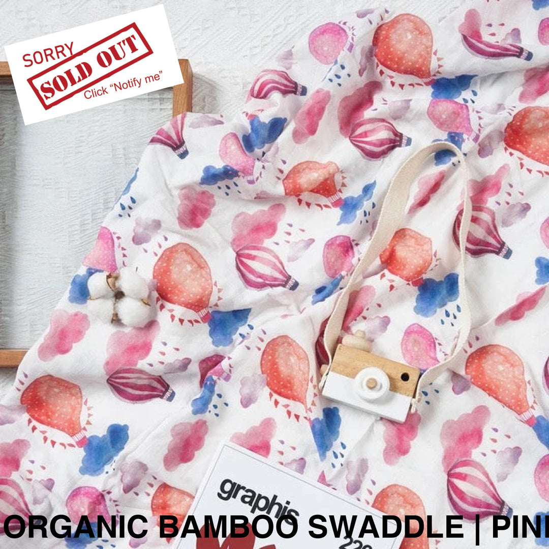 Organic Muslin Swaddle - Assorted Bamboo | Pink Balloons Wraps