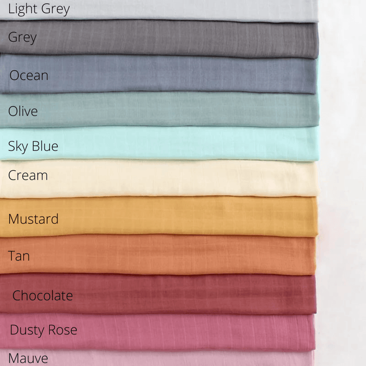 Organic Muslin Swaddle - Assorted Bamboo | Sky Blue Wraps